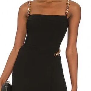 Amanda uprichard black romper with tortoise shell beads